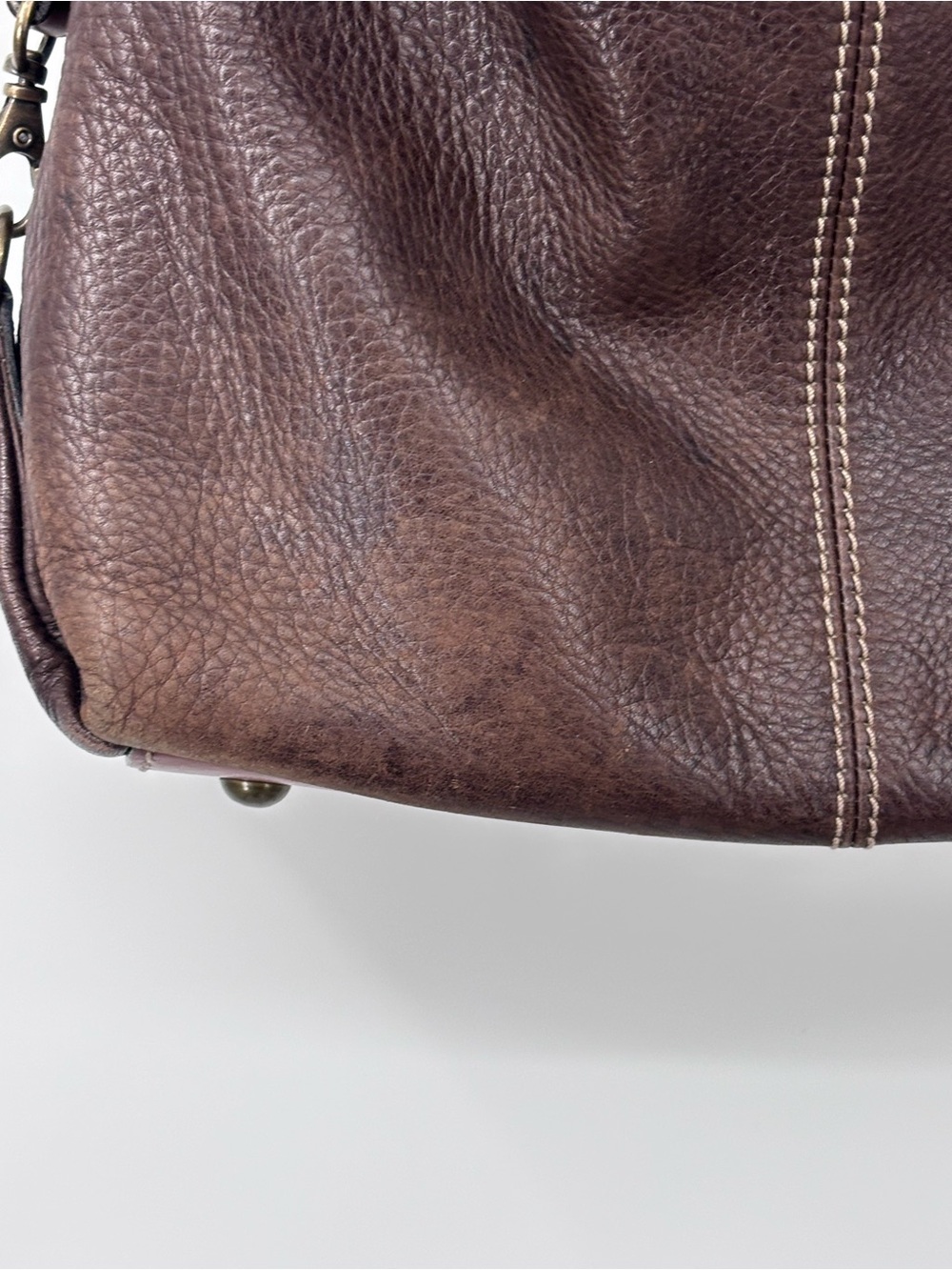 Fossil Brown Leather Shoulder handbag Bag - Classic Two-Tone Design vintage hobo - Picture 4 of 12
